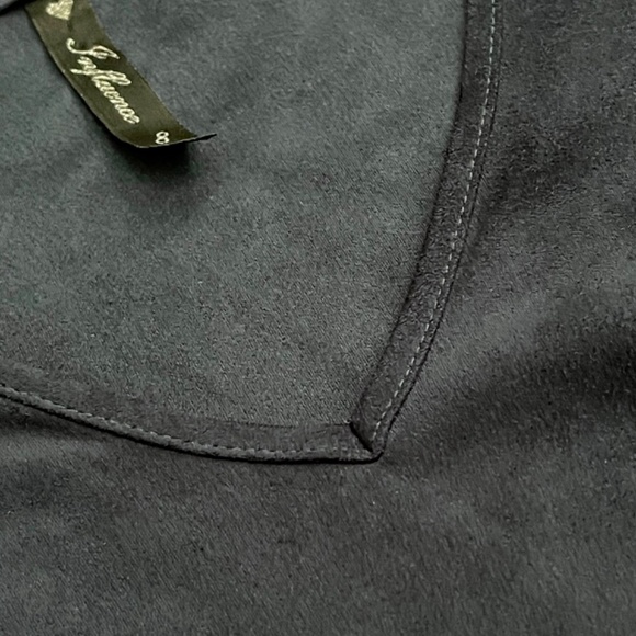 INFLUENCE Faux Suede Top Lace Up Sides Navy Blue Size 8 - Picture 12 of 15